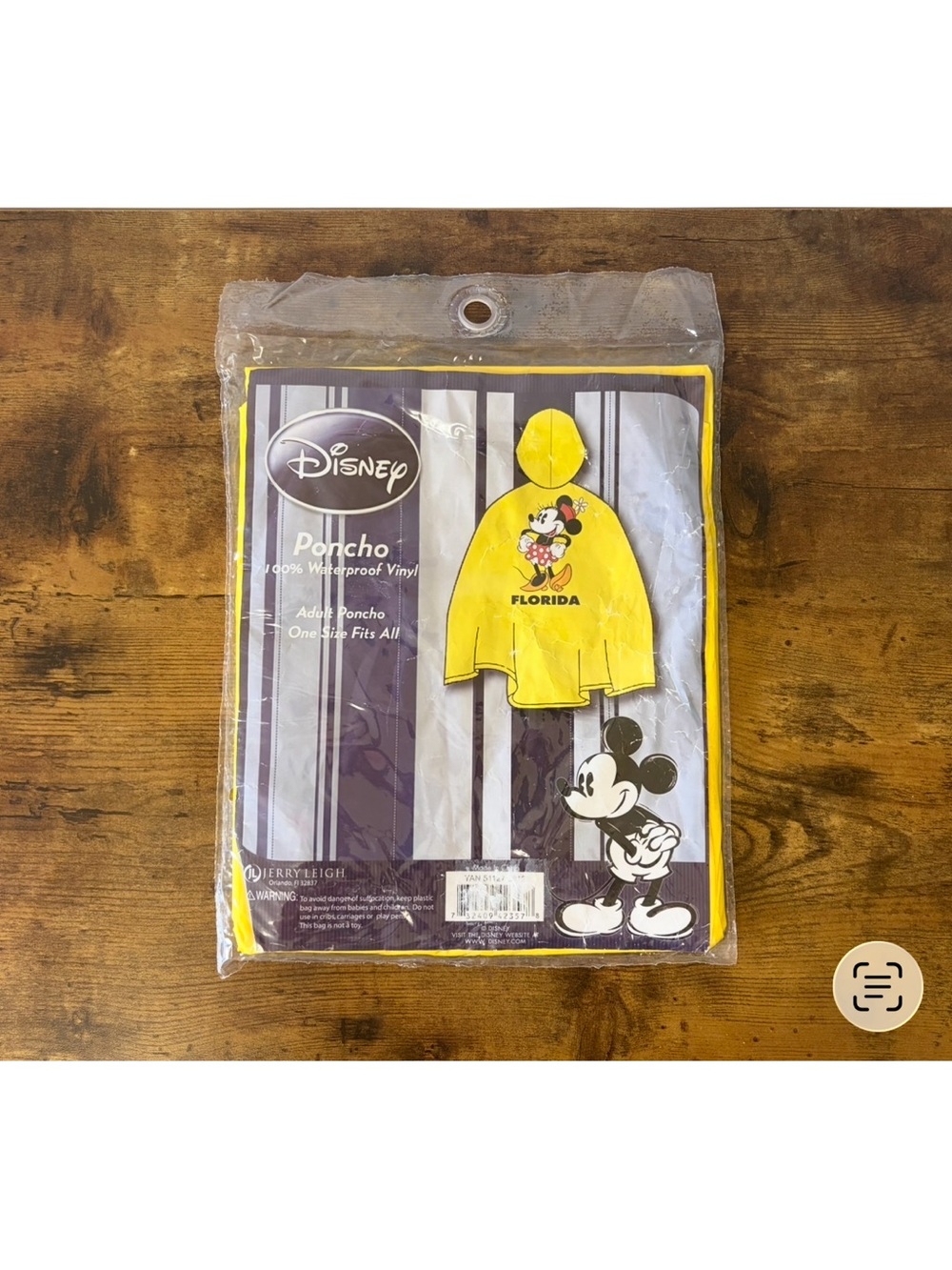 Vintage Disney Minnie Mouse Rain Poncho - ADULT - One Size - Waterproof Vinyl